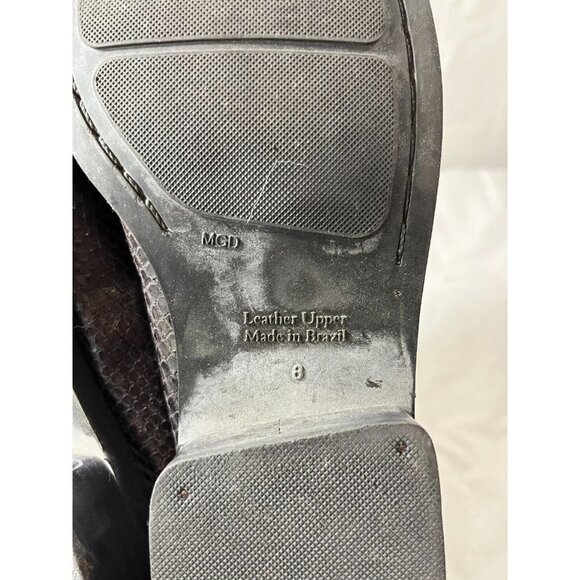 Apostrophe Ratler Leather Loafers 8 M snake print brown black - Picture 9 of 16